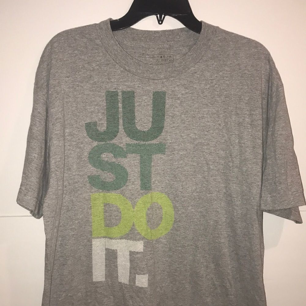 Nike Mens' Gray Just Do It Heather Crew Neck Short Sleeve T-Shirt Size Large